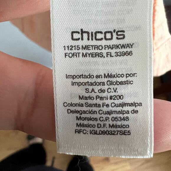 Chico's Moto Style Linen Jacket Peach Long Sleeve Sz L/12 (2) - Picture 4 of 5